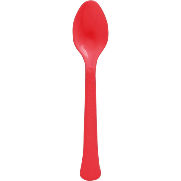 Boxed, Heavy Weight Spoons, 20 Count. - Apple Red