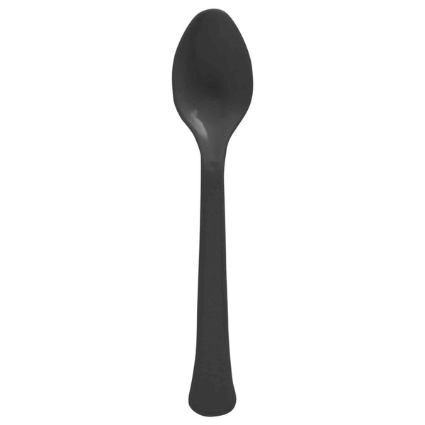 Boxed, Heavy Weight Spoons, 20 Count. - Jet Black