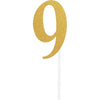 Gold Glitter #9 Cake Topper