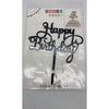 Happy Birthday Script Cake Topper Black
