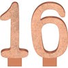 Blush Sixteen Glitter Numeral Candle