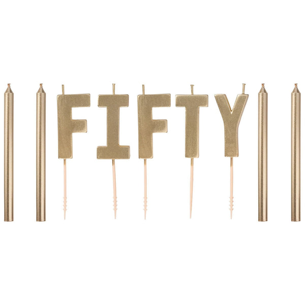 Golden Age Birthday 50Th Pick Candle