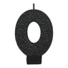 Numeral #0 Glitter Candle - Black