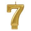 Numeral #7 Metallic Candle - Gold
