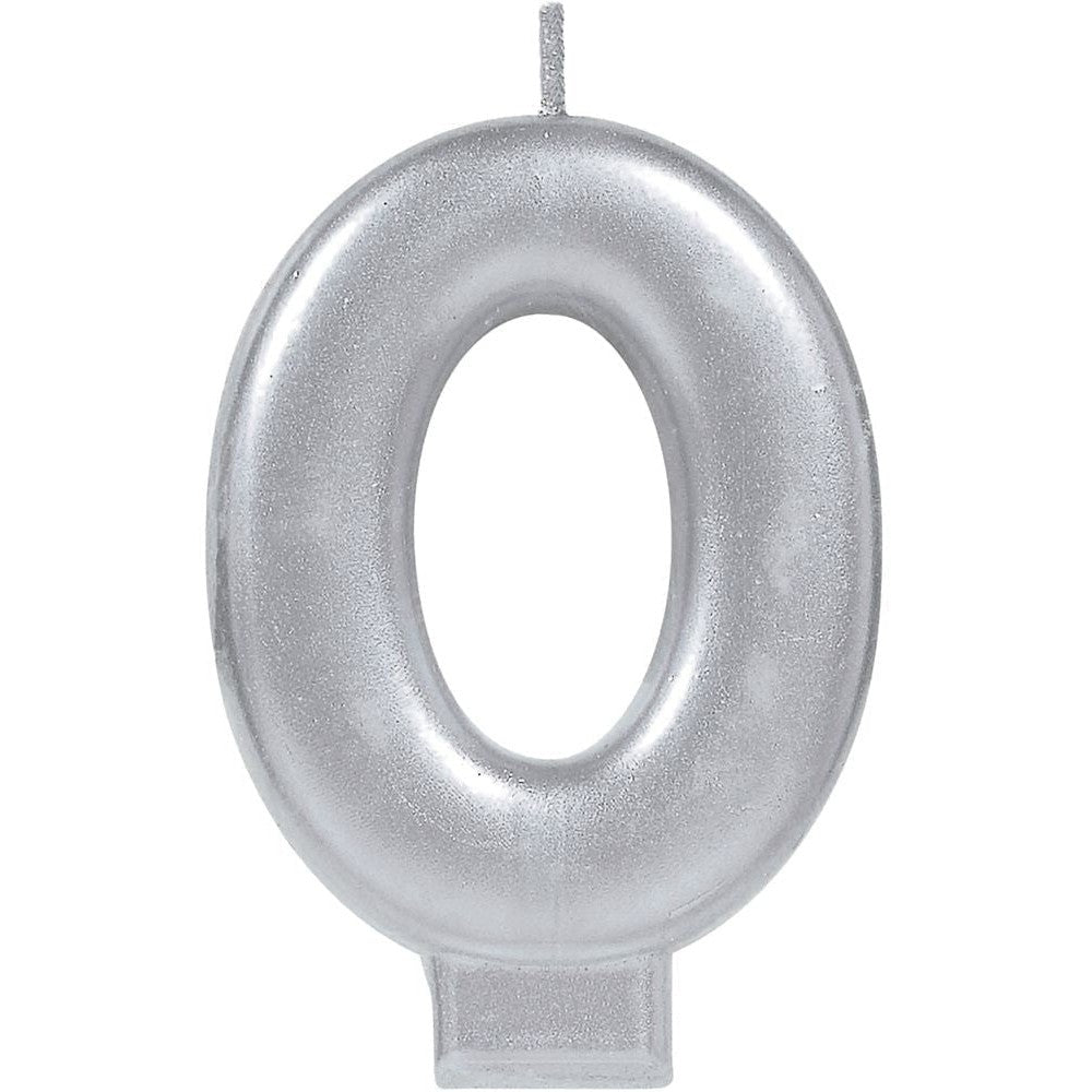 Numeral Metallic Candle #0 - Silver