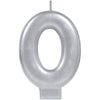 Numeral Metallic Candle #0 - Silver