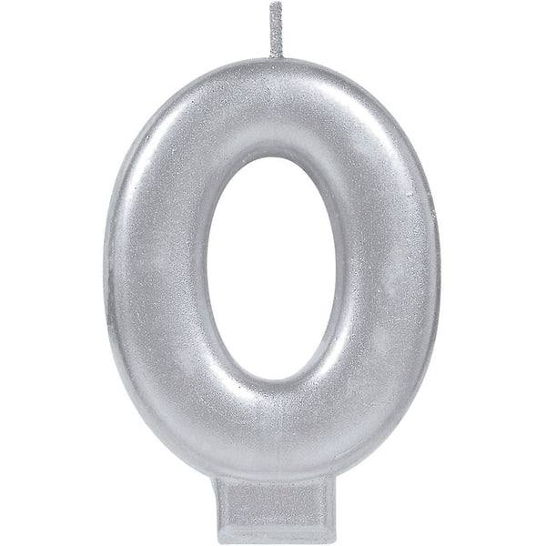 Numeral Metallic Candle #0 - Silver
