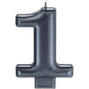 Numeral Metallic Candle #1 - Silver