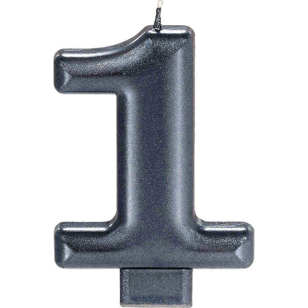 Numeral Metallic Candle #1 - Silver