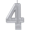 Numeral Metallic Candle #4 - Silver