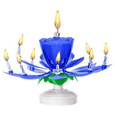 Candle - Spinning Musical Flower Blue