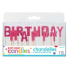 Happy Birthday Glitter Pick Candles - Pink