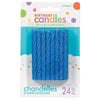 Large Glitter Spiral Candles - Blue