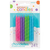 Large Glitter Spiral Candles - Brights