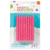 Large Glitter Spiral Candles - Pink