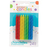 Large Glitter Spiral Candles - Primary