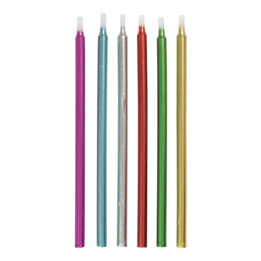 Metallic Birthday Candles 5" - Assorted, 12 Count