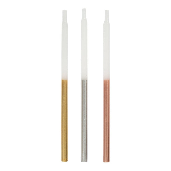 Metallic DiPPEd Birthday Candles 5" - Assorted, 12 Count