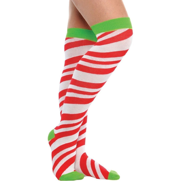 Candy Stripe Over-The-Knee Socks