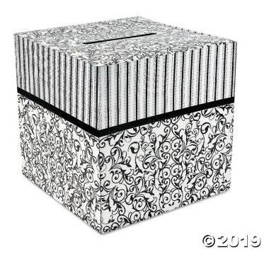 Card Box - Black & White Wed