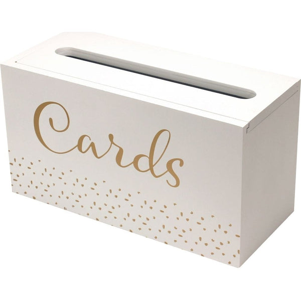 Card Box - White W/Gold