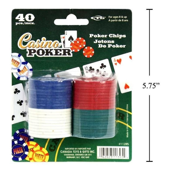 Casino Poker 40-Pc Poker Chips,