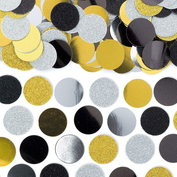 Circle Confetti - Black, Silver, Gold