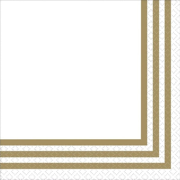 Classic Stripe Gold Beverage Napkins