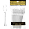 Clear Premium Heavy Weight Plastic Spoons 20 Count