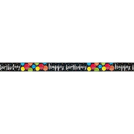 Colorful Balloons Happy Birthday Banner, 12Ft