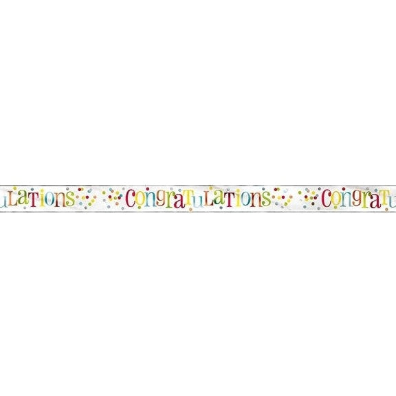 Colorful " Congratulations" Foil Banner, 12Ft