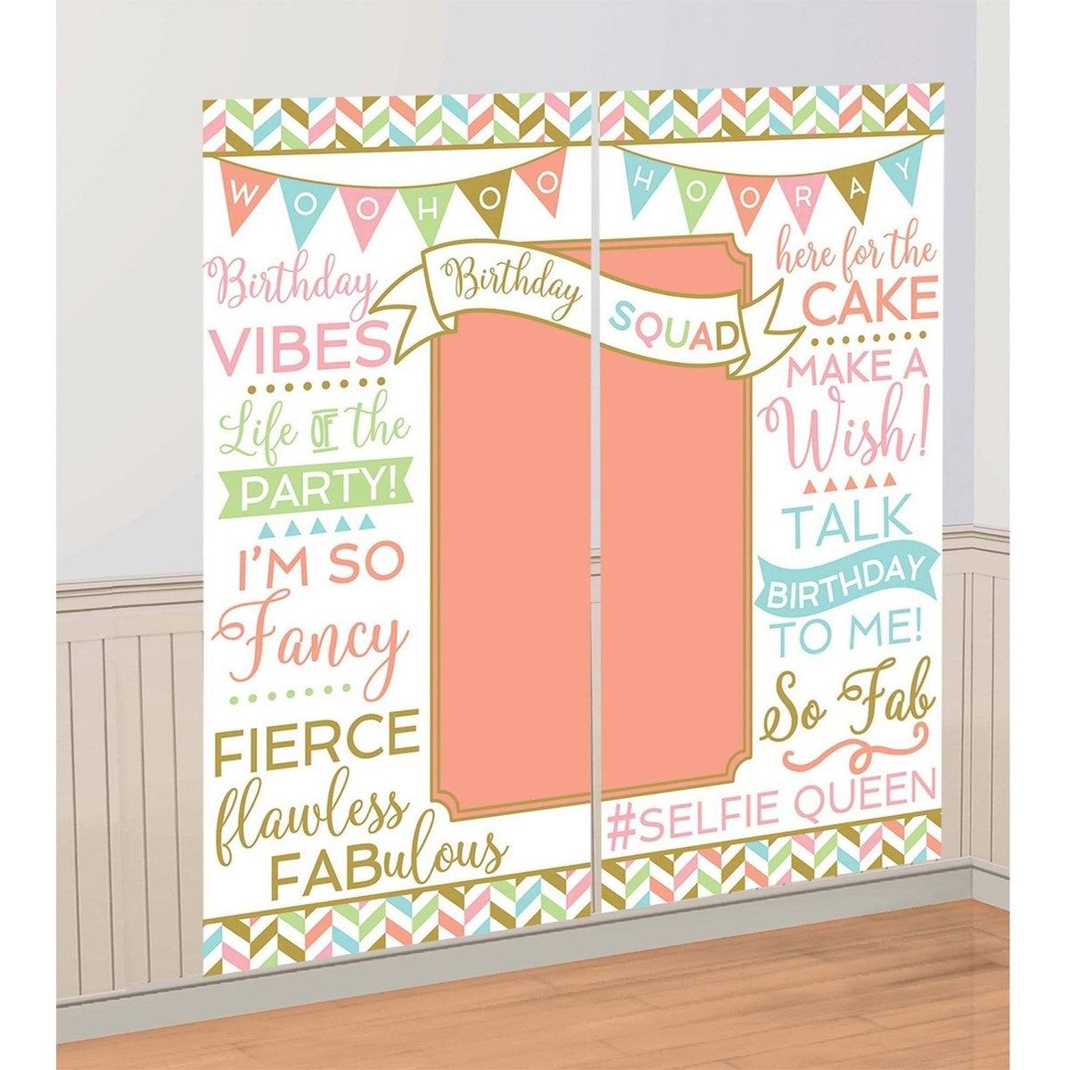 Confetti Fun Selfie Scene Setter W/ Photo Props With Glitter
