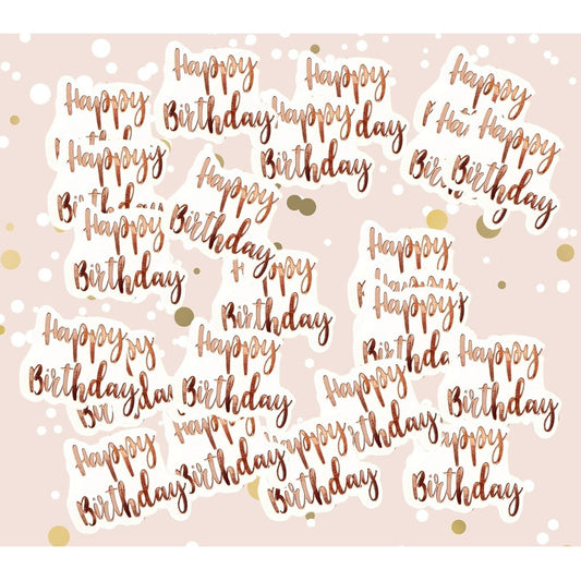 Confetti - Rose Gold Happy Birthday