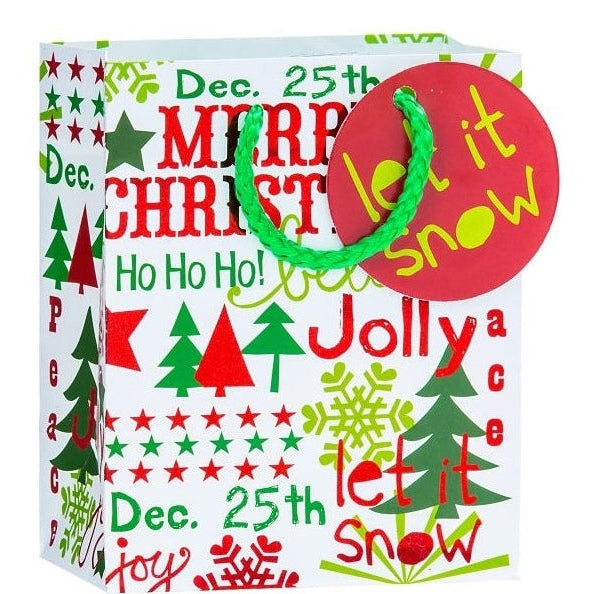 Contemporary Christmas Sayings - Small Vertical Bag