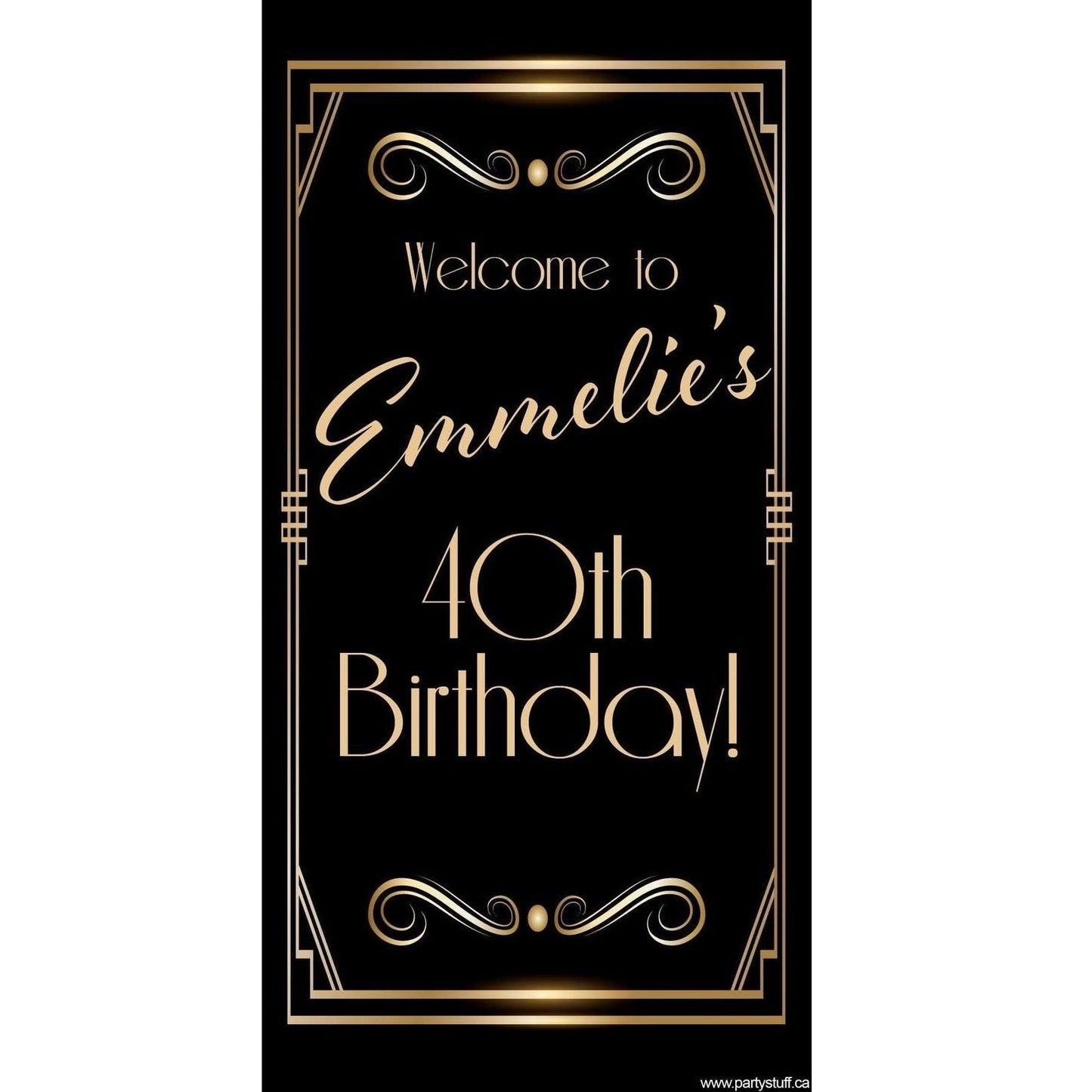 Customizable Deluxe Door Banner - Art Deco Birthday