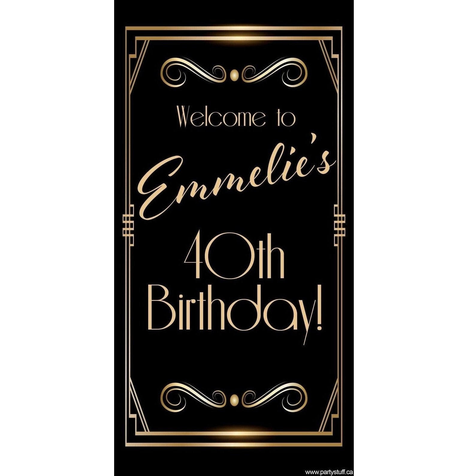 Customizable Deluxe Door Banner - Art Deco Birthday