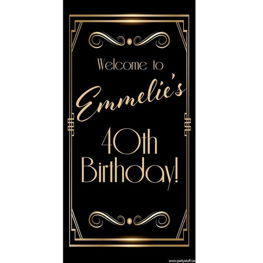 Customizable Deluxe Door Banner - Art Deco Birthday
