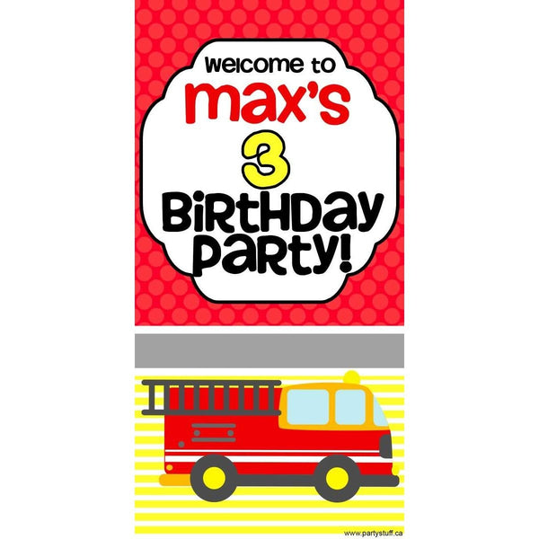 Customizable Deluxe Door Banner - Firefighter Birthday