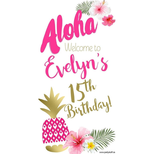 Customizable Deluxe Door Banner - Luau Tropical Birthday