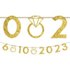 Customizable Number Banner, Gold Glitter