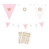 Customizable Paper Pennant Banner - Rose Gold/Blush