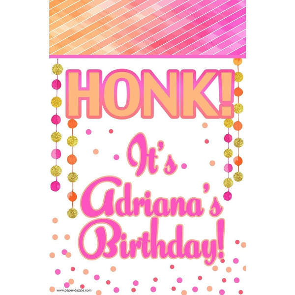 Customizable Yard Sign / Lawn Sign Birthday Blush Gold