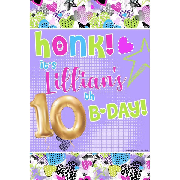 Customizable Yard Sign / Lawn Sign Birthday Chic Balloon