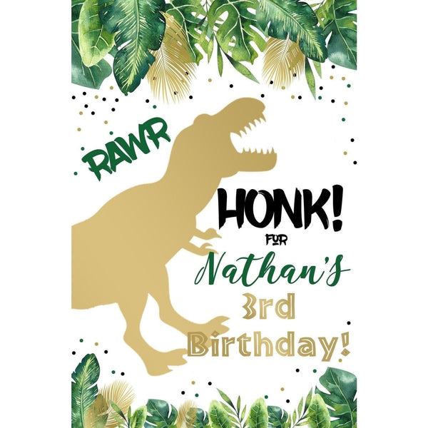Customizable Yard Sign / Lawn Sign Birthday Dinosaur Silhouette