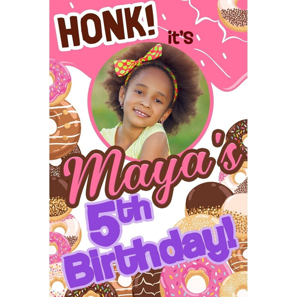 Customizable Yard Sign / Lawn Sign Birthday Donut W/PiCounture
