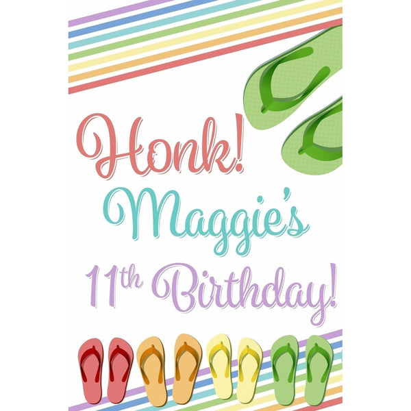 Customizable Yard Sign / Lawn Sign Birthday Flipflop