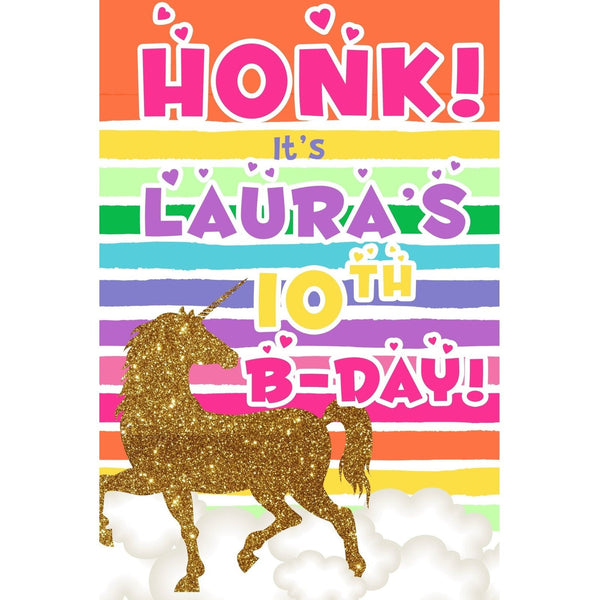Customizable Yard Sign / Lawn Sign Birthday Glitter Unicorn