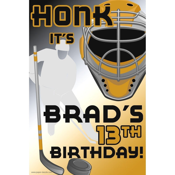 Customizable Yard Sign / Lawn Sign Birthday Hockey