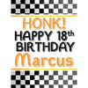 Customizable Yard Sign / Lawn Sign Birthday Race Checkered Flag