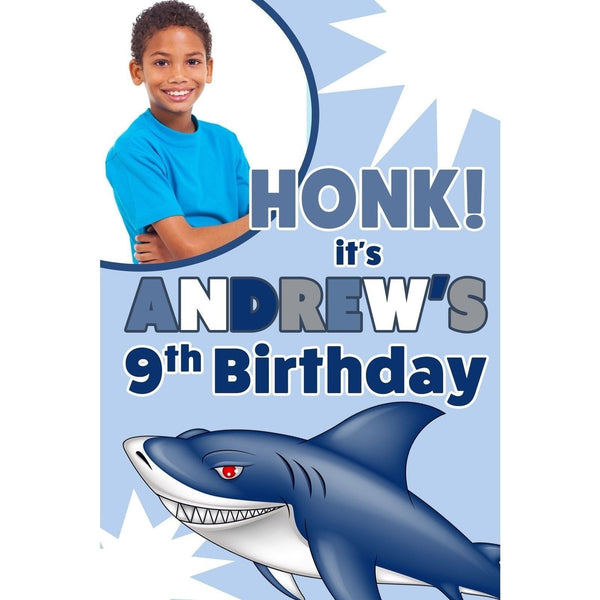 Customizable Yard Sign / Lawn Sign Birthday Shark W/PiCounture